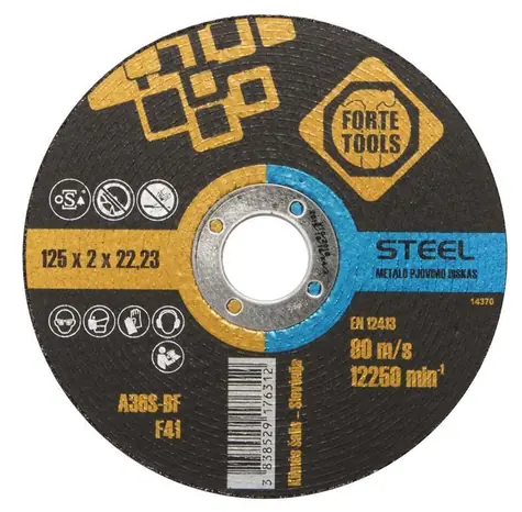 Forte Tools Rezací kotúč na kov 125 mm / Rezací kotúč / Priemer 125 x 22,23 mm / Šírka rezu 1,2 mm