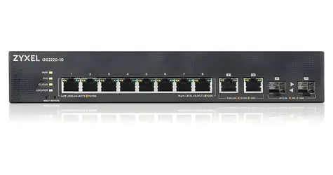 ZyXEL GS2220-10 / Switch / 8- Port GbE / Managed L2 / 2x SFP Uplink / Fanless