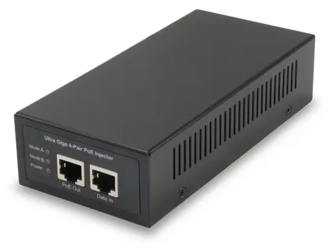 LevelOne PoE injektor 60W čierna / PoE injektor / Gigabit / 802.3 AF/at/bt / 1x PSE