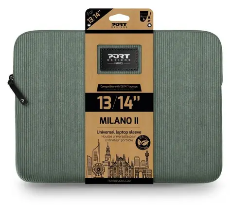 PORT DESIGNS Milano II Eco Sleeve šalviová zelená / Puzdro na notebook / 13/14" / Menčester / Eco