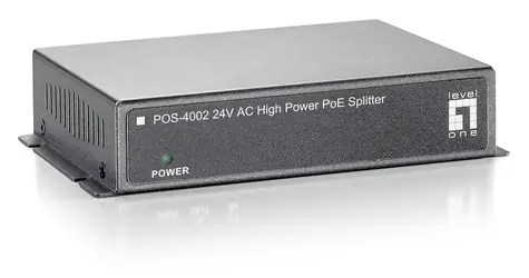 LevelOne POS-4002 čierna / PoE splitter / 100 Mbps / 15 W / 24 V