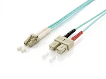 Equip tyrkysová / Optický patch kábel / LC-SC / Multimode OM3 / Duplex / 10 m
