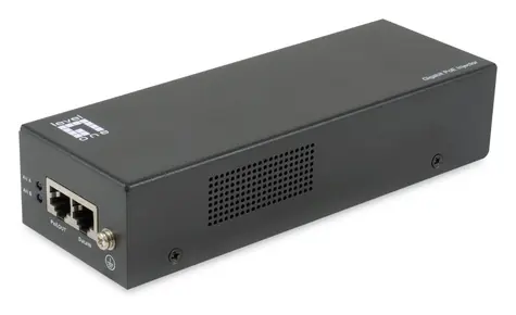 LevelOne POI-5003 čierna / PoE injektor / IEEE 802.3 AF/at/bt / 90 W / Gigabit