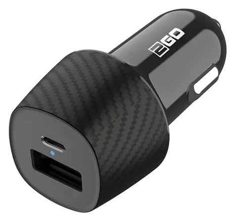 2GO 20W čierna / Autonabíjačka / 1x USB-A / 1x USB-C / Power Delivery