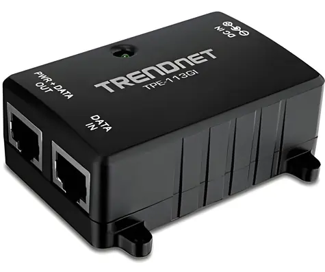 Trendnet TPE-113GI / Gigabit PoE injektor / 802.3 AF / 15,4 W / 2x GbE