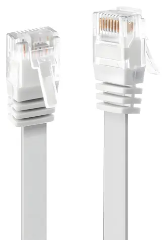 Lindy biela / Patch kábel / Cat 6 U/UTP / Flachband / RJ45-RJ45 / 5 m