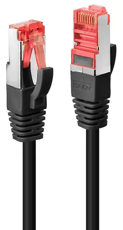 Lindy S/FTP Cat6 15m čierna / Patch kábel / RJ-45 / tienený / 250 MHz
