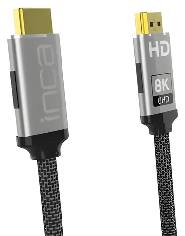 INCA IHM-03T sivá / Kábel HDMI / 2.1 / 48 Gbps / 8K / 3 m / pozlátené konektory