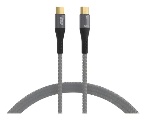 EFB USB-C 100W šedá / Nabíjací kábel / PD 3.0 / E-Marker chip / opletený / 3 m