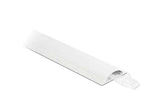 DeLock Káblový žľab 30x8 mm biela / Dĺžka 1 m / Samolepiace / PVC