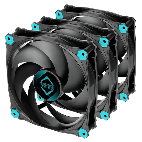 Iceberg Thermal IceGALE Silent čierna / Ventilátor / 120mm / 1100 RPM / 12,3 dB / 3ks