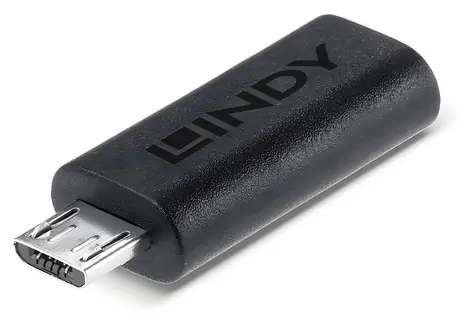 Lindy USB-C - Micro-B čierna / Adaptér / USB 2.0 / 480 Mbit/s