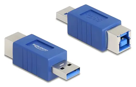 DeLock 67217 USB Type-A - Type-B modrá / Adaptér / 5 Gbit/s / krížený