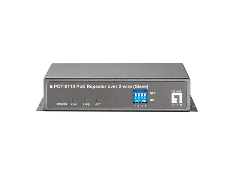 LevelOne PoE repeater Slave / Sieťový repeater / 2vodičová linka / 400 m / 60 Mbit/s / PoE
