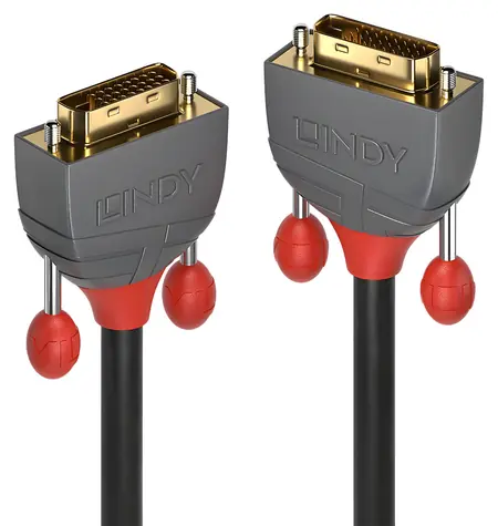 Lindy Anthra Line čierna / DVI-D kábel / Dual Link / pozlátené konektory / 15 m