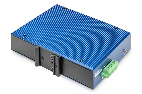 Digitus Industrial modrá / Switch / 16 portov / Gigabit / Unmanaged / DIN