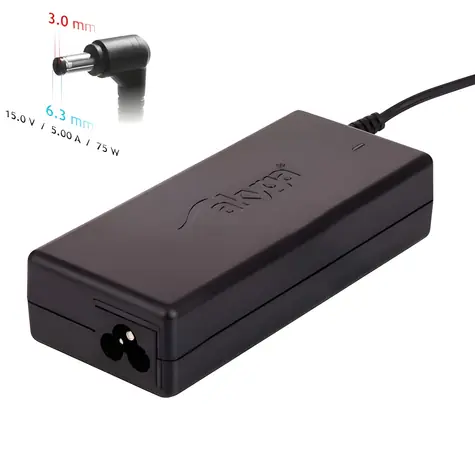 Akyga AK-ND-14 / Napájací adaptér pre notebook Toshiba / 15V / 5A / 75W / 6,3x3,0 mm