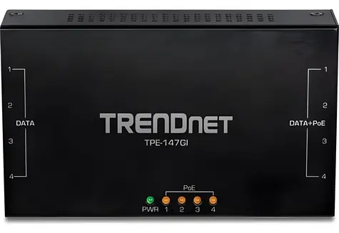 Trendnet TPE-147GI / PoE+ injektor / 4- Port Gigabit / 65 W / IEEE 802.3 AF/at