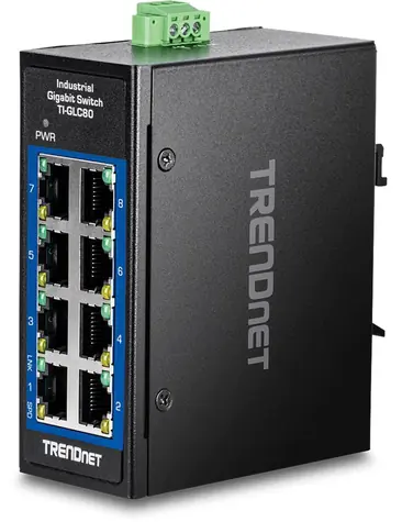 Trendnet TI-GLC80 / Switch / 8- Port / 10/100/1000 Mbps / DIN lišta / Unmanaged / IP30