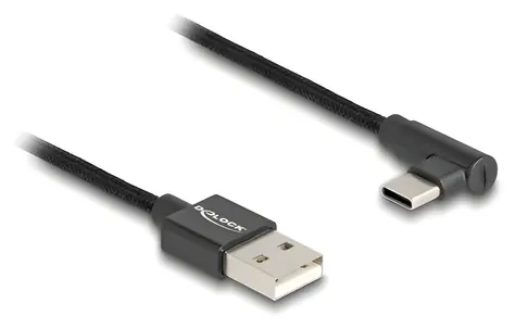 DeLock čierna / Kábel USB 2.0 Typ-A (M) - USB-C (M) / 480 Mbit/s / 0,5 m