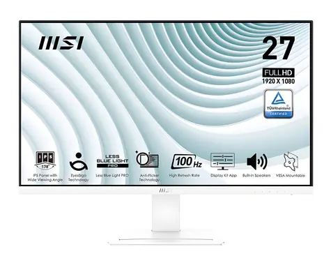 27" MSI MP273AWDE biela / Monitor / IPS / FHD / 100Hz / HDMI + DP / VESA