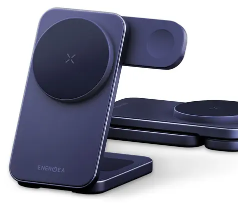 Energea MagTrio 2 Indigo Blue / Bezdrôtová nabíjačka / 3v1 / Qi2 / 32,5 W / pre iPhone, Apple Watch, AirPods
