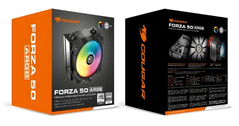COUGAR Forza 50 ARGB čierna / Chladič CPU / 120 mm / 82,48 CFM / 4-pin PWM / ARGB