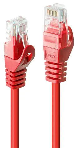 Lindy Basic červená / Patch kábel / Cat6 / U/UTP / 2 m / RJ-45