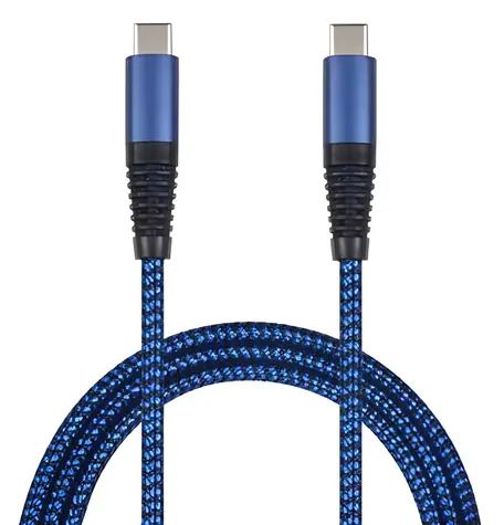 2GO USB-C - USB-C 1 m modrá / Dátový a nabíjací kábel / USB 3.2 Gen 1 / Nylon