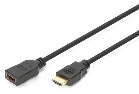 Digitus čierna / HDMI predlžovací kábel s Ethernetom / 2 m / 4K/60Hz / HDMI 2.0 / pozlátené konektory