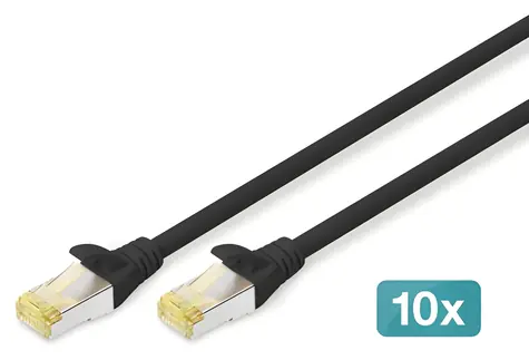 Digitus CAT 6A S/FTP 5m čierna / Patch kábel / 10 ks / AWG 26/7 / LSZH