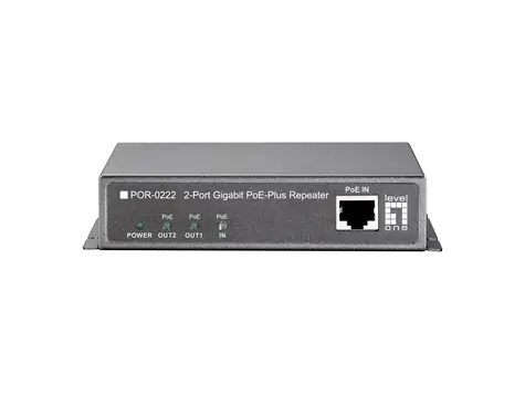LevelOne PoE+ opakovač 3x GE PoE / Sieťový opakovač / 3x Gigabit Ethernet PoE / Kaskádovateľný, +100 m dosah