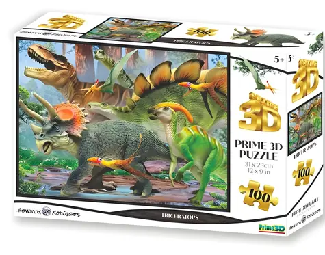 Prime 3D Puzzle Triceratops / 3D efekt / 100 dielikov