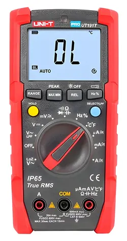 UNI-T UT191T / Profesionálny multimeter / True RMS / IP65 / 600V / 20A