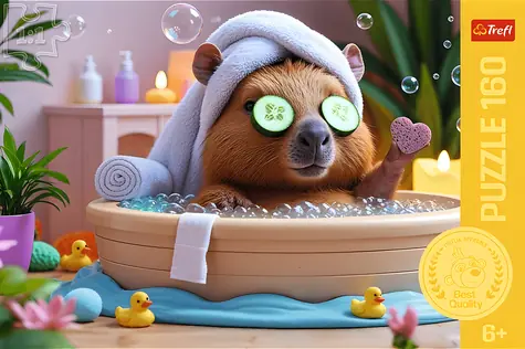 Trefl Puzzle Kapybara v kúpeľoch / 160 dielikov / 41 x 27,8 cm
