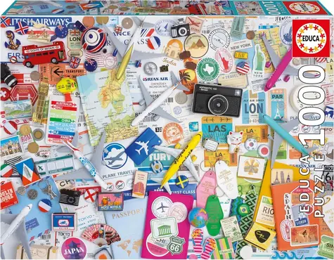 Educa Puzzle Cestovná koláž / 1000 dielikov