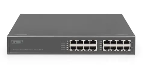 Digitus šedá / PoE injektor / Gigabit / 8 portov / 802.3bt / 250 W