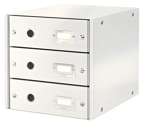 Leitz Zásuvkový box Click&Store 3 zásuvky biela / Formát A4 / Kartón