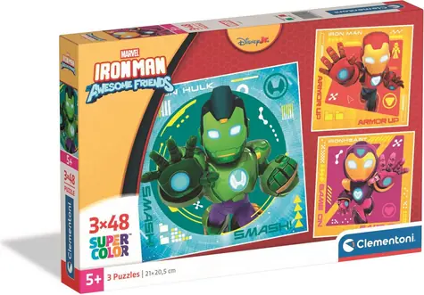 Clementoni Puzzle Iron Man a jeho úžasní priatelia / 3x 48 dielikov / od 5 rokov