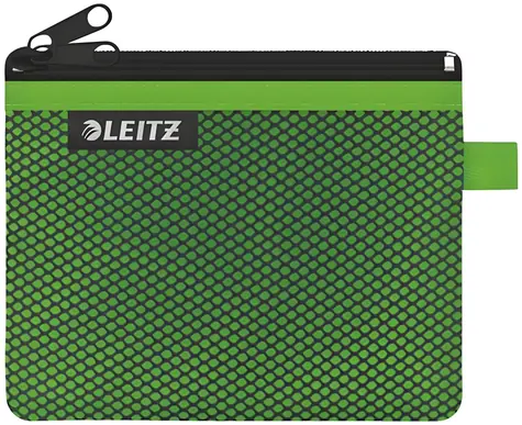 Leitz Wow zelená / Dvojité textilné vrecko / veľkosť S / sieťovina, nylon / 140 × 105 mm