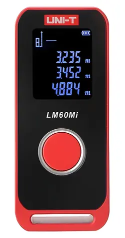 UNI-T LM60Mi / Laserový diaľkomer / dosah do 60 m / presnosť ±2 mm