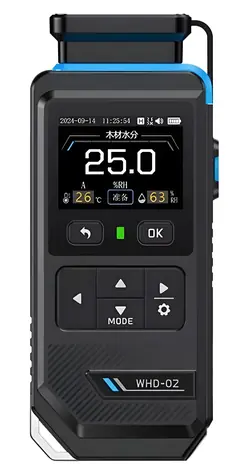 FNIRSI WHD-02 / Merač vlhkosti dreva / kolíkový / 2" displej / 7 režimov merania / USB-C