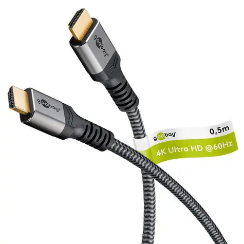 Goobay High Speed sivá / HDMI kábel / Ethernet / 0,5 m