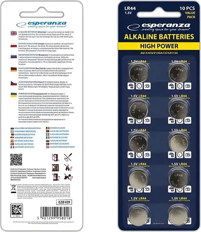 Esperanza High Power LR44 / Batéria / alkalická / 10 ks