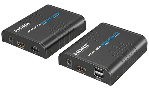 Xtendlan HDMI Extender / Vysielač a prijímač po LAN / UDP / Multicast / 100 Mbps / 1080p / USB / KVM