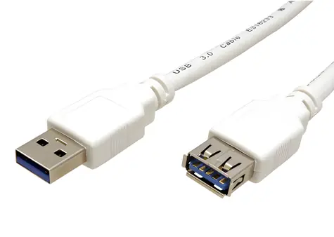 OEM USB 3.0 AA biely / Predlžovací kábel / 1,8 m / M/F