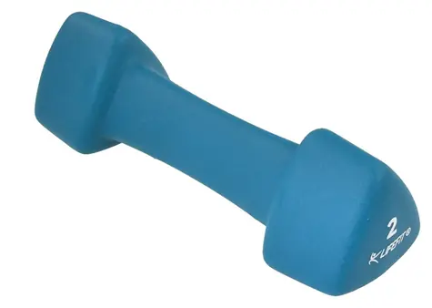 Lifefit Neoprénová činka Triangle 2 kg, modrá / Oceľové jadro / Protišmykový povrch