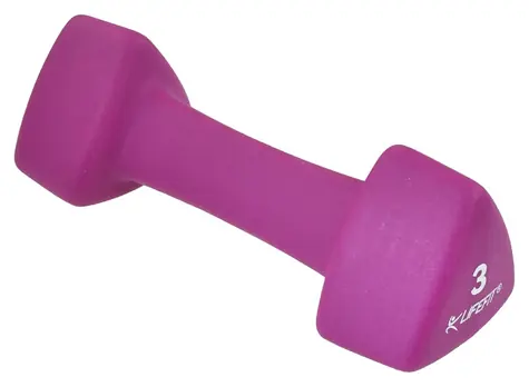 Lifefit Neoprénová činka Triangle 3 kg, bordová / Oceľové jadro / Protišmykový povrch
