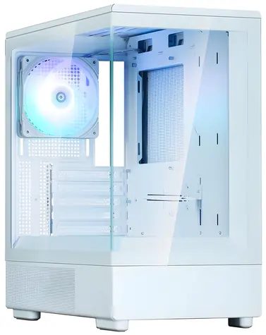 Zalman P10 biela / PC skriňa / Mini Tower / 1x 120mm ARGB fan / 1x USB-A 3.2 Gen2 + 1x USB-C / temperované sklo