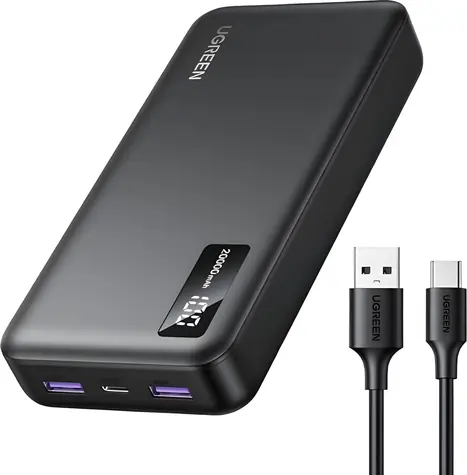 Ugreen PB312 šedá / Powerbanka / 20000mAh / USB-C / rýchle nabíjanie / LED displej
